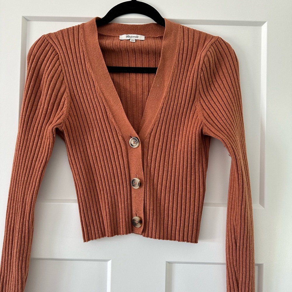 Madewell cropped button sweater